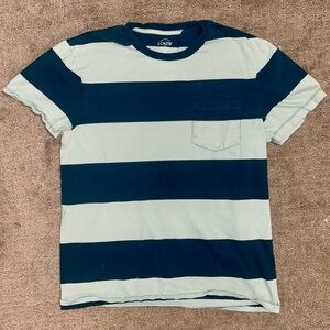 J.Crew Men’s Navy & Light Blue Stripe Short Sleeve Tee – Size S